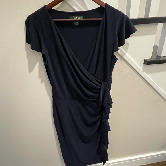 Navy figure flattering Ralph Lauren dress - Picture 1 of 2